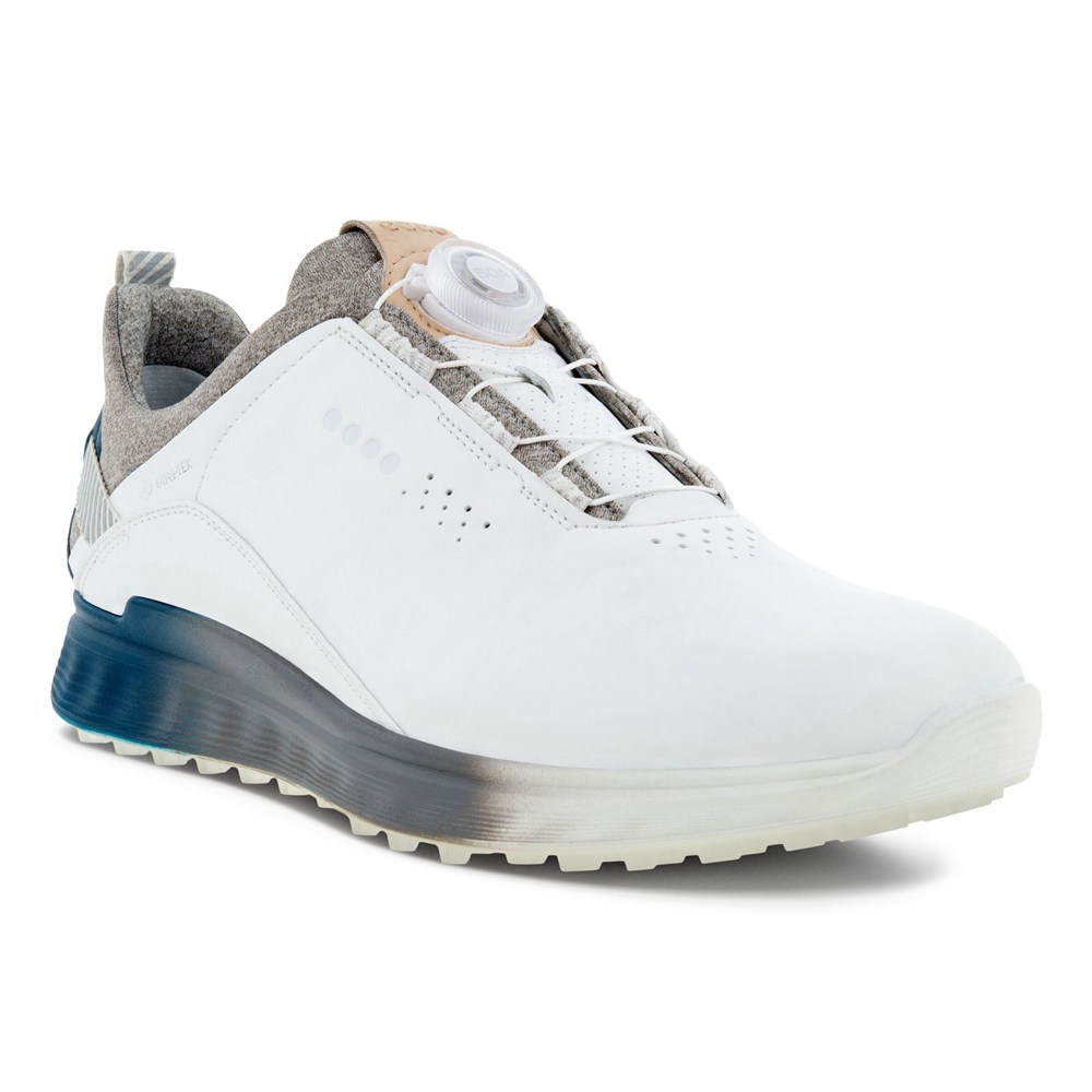 ECCO Mens Golf Shoes White - S-Three - NPR-384916